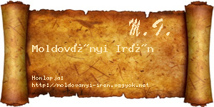 Moldoványi Irén névjegykártya